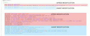 modification code css