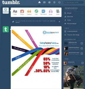 Tumblr interface administrative